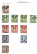 GB - GVI stamp collection on loose album page. 11 stamps. 1939 1948. Good condition. We combine