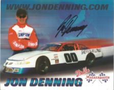 Nascar Jon Denning signed 10x8 colour promo photo. Jonathan Alan Denning (born March 14, 1987) is an