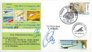Concorde Pilot, Edouard Chemel signed flown cover. This lovely cover is signed twice on the front