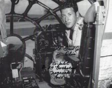WWII, Fred Olivi, signed 10x8 black and white photograph pictured in the cockpit. Olivi, best
