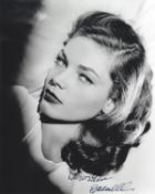 Actor, Lauren Bacall signed 10x8 black and white photograph. Bacall (September 16, 1924 - August 12,