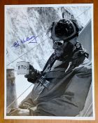 Mountaineer, Edmund Hillary signed 14x12 black and white photograph. Hillary KG ONZ KBE (20 July