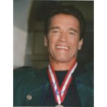 Arnold Schwarzenegger signed 10x8 colour photo. Austrian-American film actor, former bodybuilder,