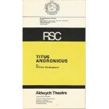 Vintage cast signed Titus Andronicus theatre programme taken from the Aldwych Theatre, London in