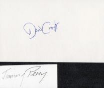 Jimmy Perry and David Croft signed cards. Perry and Croft co-wrote the BBC sitcoms Dad's Army (