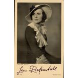 Leni Riefenstahl signed vintage 6 x 4 inch sepia photo. Good condition Est.