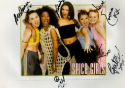 Spice Girls multi signed 8x6 colour promo photo includes all 5 members of the group. The Spice Girls
