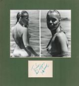 Romy Schneider 13x12 overall mounted signature piece includes signed album page and two risque black