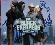 The Black Eyed Peas multi signed Shut Up CD sleeve includes Fergie, Will I am, Taboo and Apl.de ap