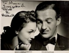 Olivia De Havilland signed 12x8 black and white vintage photo dedicated. Dame Olivia Mary de