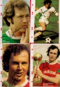 Franz Beckenbauer collection 11 assorted signed assorted photos and signature piece through the