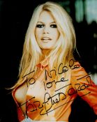 Brigitte Bardot signed 10x8 colour photo dedicated. Brigitte Anne-Marie Bardot ( born 28 September