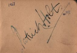 Small autograph book. Contains signatures of Ty Hazell, Patrick Holt, Emmys Jones, Five Smith
