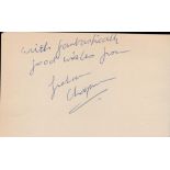 Graham Chapman, a 6x3. 5 album page signed, with fantastically good wishes from Graham Chapman. A