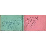 Autograph book. Music and entertainment. Some of names included are Vince Hill, Tony Crane, Dodie