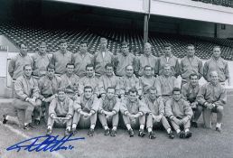 Autographed GEOFF HURST 12 x 8 photo B/W, depicting a wonderful image showing England´s squad of