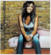 Beverley Knight signed 9x8 colour photo. Good condition. All autographs come with a Certificate of