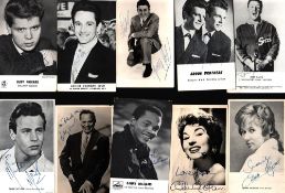 Music signed 1960's 6x4 black and white photos. 15+ included. Amongst the names are Eric Delaney,