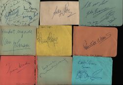 Loose album page collection ranging from 1950s to 1970's. 20+ included. Amongst the signatures are