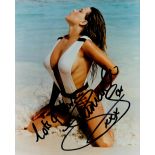 Samantha Fox, a signed 10x8 photo. An English glamour model and singer who became famous in 1983, at