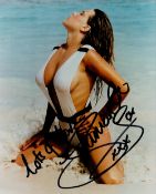 Samantha Fox, a signed 10x8 photo. An English glamour model and singer who became famous in 1983, at