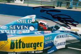 F1. Johnny Herbert Hand signed 6x4 Colour Photo. Photo shows Herbert inside his Renault Race Car.