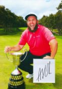 Golf Andrew Beef Johnston 12x8 mounted signature piece includes signed album page and superb