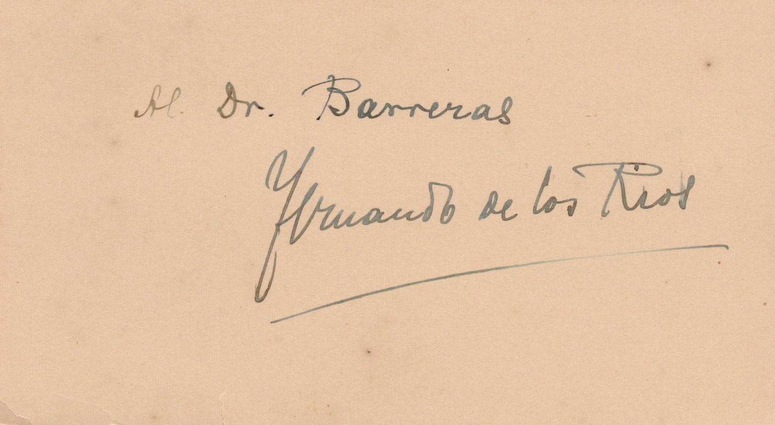 Fernando de los Ríos signed 5x3 card. Fernando de los Ríos Urruti (8 December 1879 - 31 May 1949)