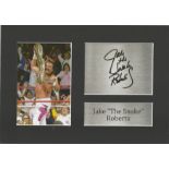 WWE, Jake The Snake Roberts, 11x8 matted printed signature piece. This beautifully presented piece