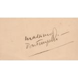 Massimo Bontempelli signed 5x3 card. Massimo Bontempelli (12 May 1878 - 21 July 1960) was an Italian