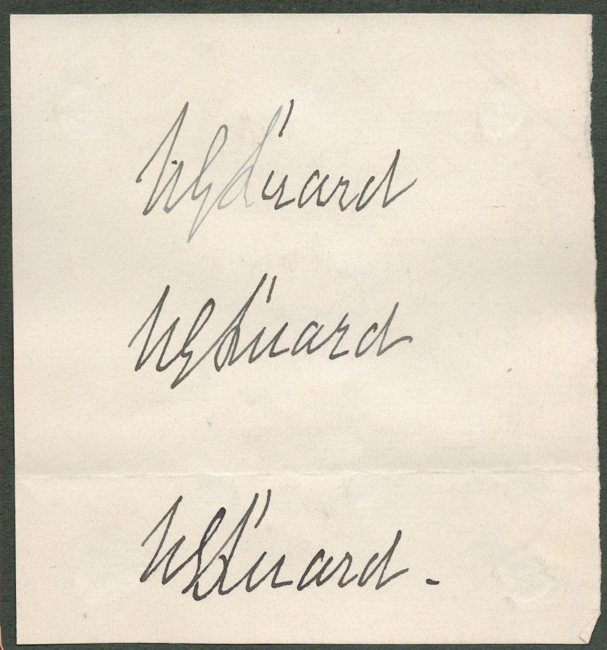 Admiral William Graham Luard signed 5x4 page includes 3 signatures. Admiral Sir William Garnham