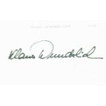 Klaus Wunderlich signed 5x3 white card. Klaus Wunderlich (18 June 1931 - 28 October 1997) was a