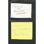 Politician signature collection by Michael Cashman and Pat Toomey. This pair of signed cards are
