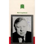 Roy Hattersley signed 5x3 black and white photo and House of Commons compliment slip. Roy Sydney