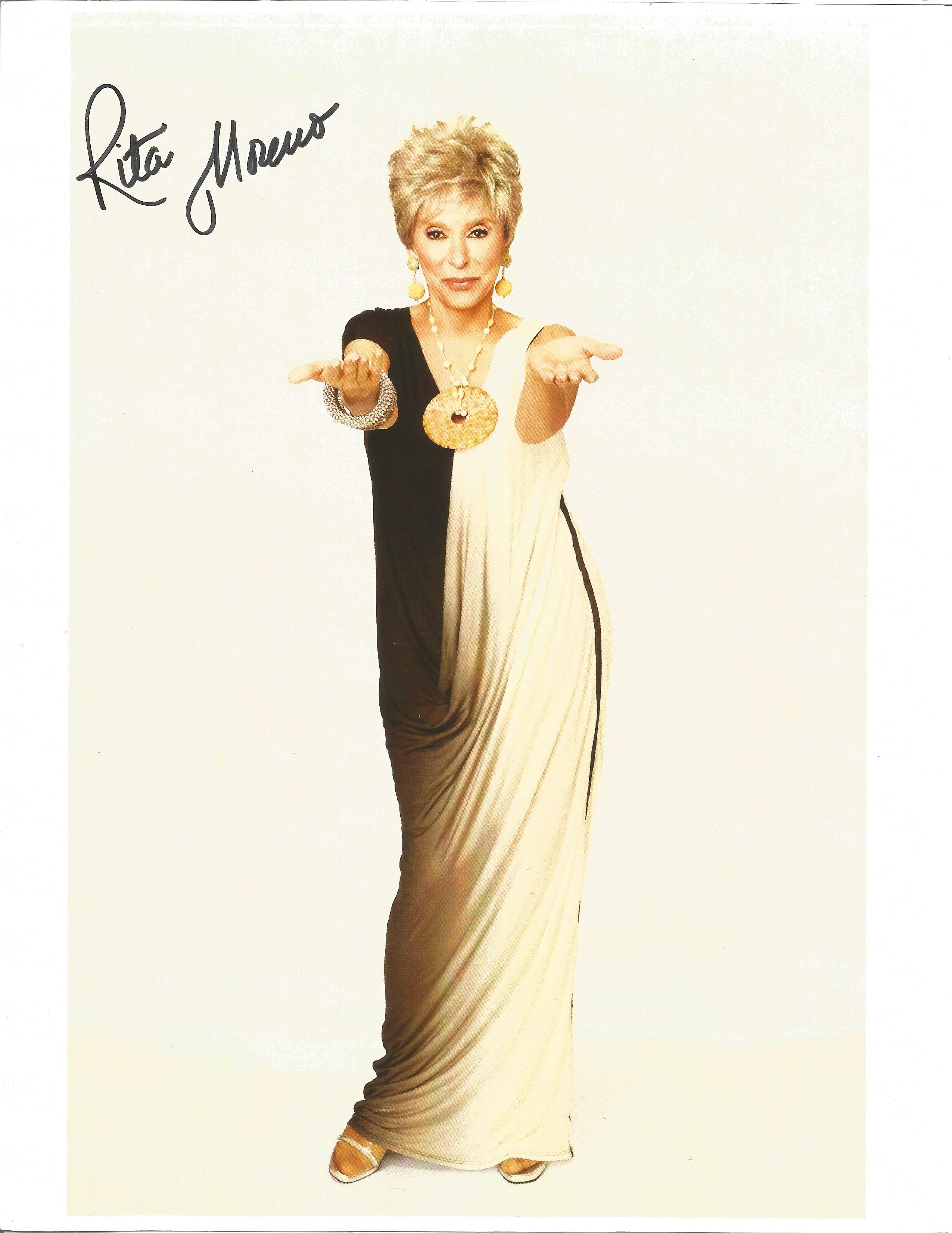 Rita Moreno signed 12x8 colour photo. Puerto Rico born American actress, dancer, and singer. Her