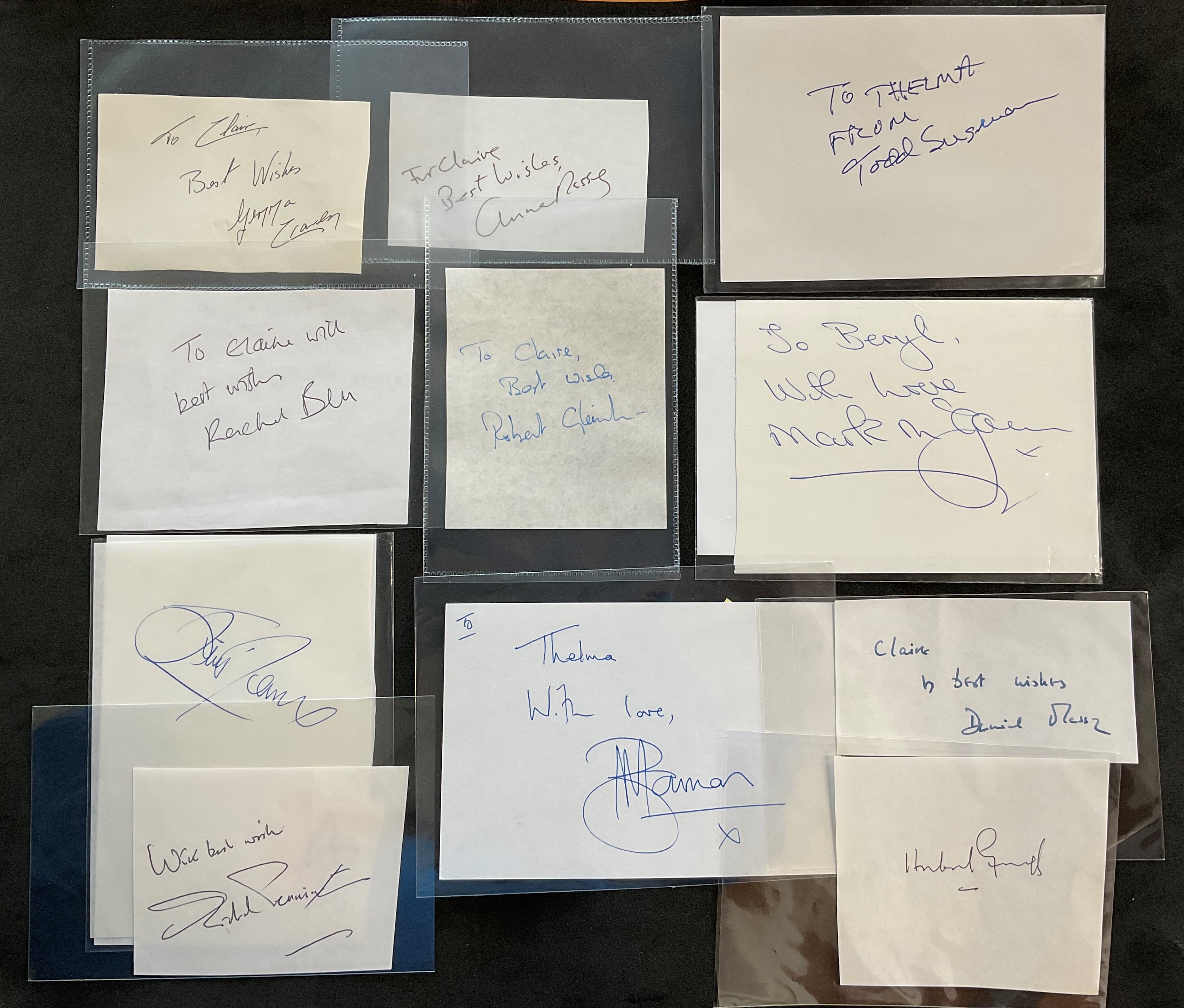 Entertainment collection of 12 signatures from various tv/ film/ stage icons including Gemma Craven, - Image 2 of 2