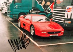 F1. Martin Brundle Hand signed 7x5 colour Photo. Photo shows Martin Bundle's Red Ferrari with