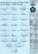 Cricket, Derbyshire County Cricket Club 200 multi-signed team sheet. This item is signed by 24 big