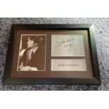 The Beatles, John Lennon framed and matted multi signed printed signature piece. This beautifully