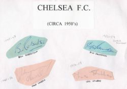 Football, vintage Chelsea signed sheet from the 40s/ 50s era including Bill Robertson, John