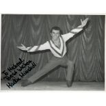 Ice Skater, Martin Minshull signed vintage 7x5 black and white photograph dedicated to Michael,