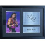 WWE, Bret Hart, 13x9 framed matted printed signature piece This beautifully presented piece features
