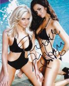 Gemma Merna and Jennifer Metcalfe Hollyoaks Actresses Models 10x8 inch Signed Photo. Good condition.