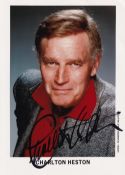 Charlton Heston Legendary Hollywood Film Actor 7x5 Signed Photo. Good condition. All autographs come