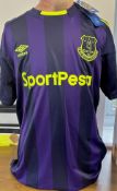 Football Sandro signed Everton replica away shirt size large. Good condition Est.
