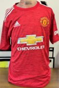 Football Donny van de Beek signed Manchester United replica shirt size medium. Good condition Est.