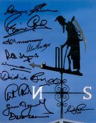 Cricket legends multi signed Father Time 10x8 colour photo 11 fantastic signatures includes Gary