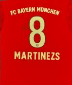 Football Javi Martinez signed Bayern Munich number 8 replica shirt mounted to board. Javier Javi