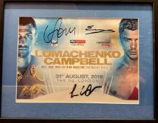 Boxing Promoter Eddie Hearn, Lomachenko and Campbell Signed Sky Sports Promotion 12x8 Colour