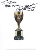 Geoff Hurst signed 1966 World Cup 40th Anniversary Revisited softback book signature on the inside